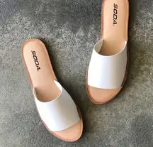 Soda Sansa slip on mule sandal in white
