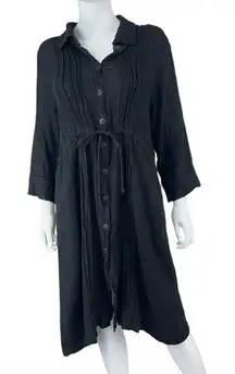 GRIZAS Black 100%  Linen Dress Size M