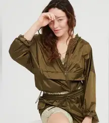 Offline by Aerie Olive Green Shine Windbreaker