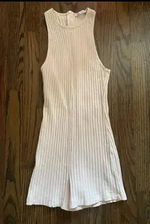 Cream Ribbed Romper