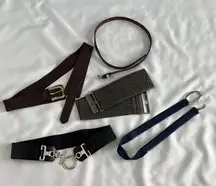 Assorted Women's Belt Set - Brown, Gray, Black, Blue Sz S/M