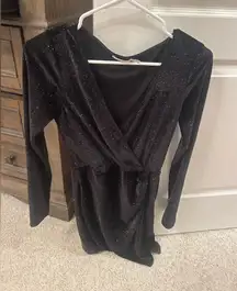 Miami Sparkling Black Long Sleeve Dress