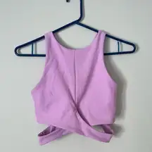Becca Lilac Criss Cross Style Crop Tank-Small