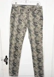 CAbi  Jeans Skinny Jeans Diamondback Faux Python Snake Animal Print #958 Size 2