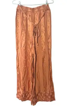 Victoria's Secret Copper Satin Wide-Leg Palazzo Pajama Bottoms Size Medium