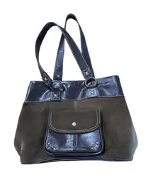 Vintage Eddie Bauer‎ Brown Leather M Sized Satchel Purse Western City Classic