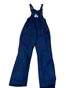 Lift 7 Vintage Puffer Women's Ski Snow Bib with adjustable straps Navy Blue L