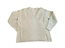 Lululemon Women Merino Wool-Blend Ribbed Crewneck Sweater Size 8 White Opal R1-2