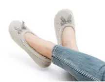 DREAM PAIRS Memory Foam Ballerina Flats House Slippers Faux Fur Cozy 7-8 Gray $2