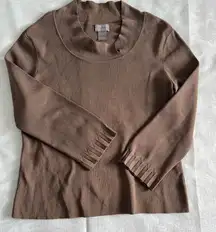 Sigrid Olsen Chocolate Brown Crew Neck Sweater