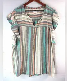 Knox Rose XXL Baja Multicolor Striped Tunic Top