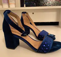 DSW blue rhinestone Heels