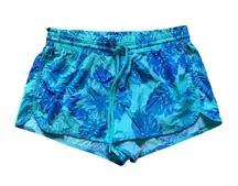 Aerie Blue Palm Tree Swim Shorts M