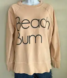 J. Crew Beach Bum Sweatshirt Pullover Crewneck Cotton Size M Peach