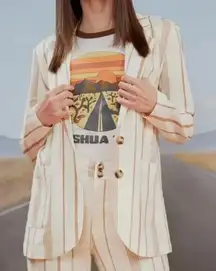 ModCloth New Opportunity Linen-Blend Blazer Jacket Stripes  Plus Size 4X NWT