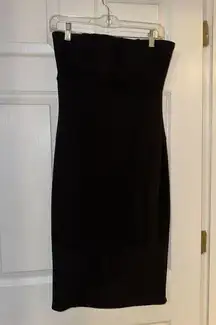 Bebe Midi Black Zip Dress