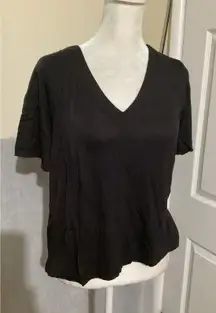 Betabrand NWOT Black Essential V-Neck Short Sleeve Pullover Womens T-Shirt XS