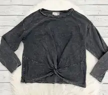 Everleigh Gray Front Knot Sweatshirt