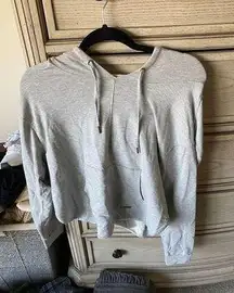 Grey Open Back   Hoodie