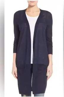 Halogen Blue Zip-Up Cardigan Sweater