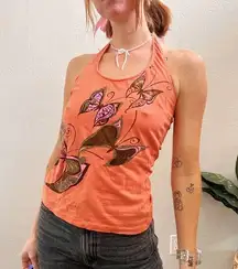 Vintage/Y2K Dolce & Gabbana Orange Printed Halter Top