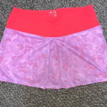 Adidas golf skort skirt shorts women size LARGE neon orange and purple
