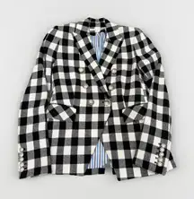 Veronica Beard Miller Black/White Check Dickey Blazer Jacket sz 2