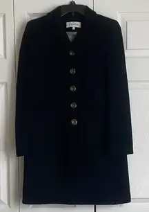 Calvin Klein Wool Long Black Pea Coat