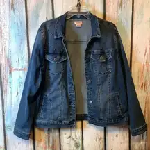 Vintage Juicy Couture Medium Wash Button Down Jean Jacket with Studs Size XL