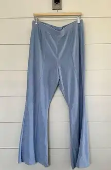 Aerie Women’s Extra Large Blue Ribbed Velvet Flare Pants Pull On Pants Lounge