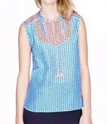 Jcrew printed embroider tassel top 4