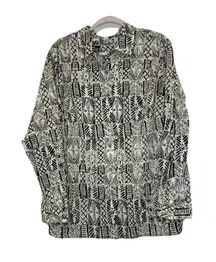 Appleseed Women’s Plus Size Button Down Blouse Size 2X Black And Tan New