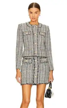 Generation Love Women's Kristen Tweed Jacket Sandra Skirt XSMALL Black Rainbow