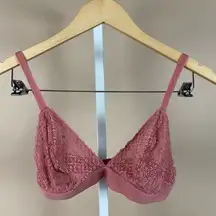 Lively Medium Lace Dusty Pink Bralette Adjustable Straps Wireless