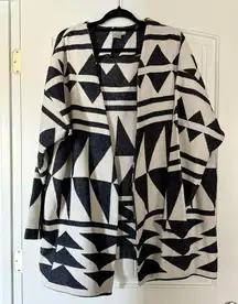 ASOS Southwest Navy & White Open Oversized Cardigan Poncho Sweater Coat