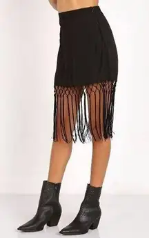 Miss Me NWT  Black Fringe Western Cowgirl Skirt Womens Size Small