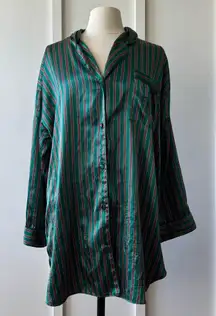 Victoria's Secret Satin Stripe Button Down Pajama Top
