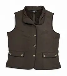 Talbots Brown Quilted Vest Size Large