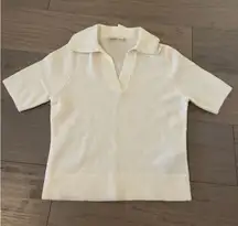 Women's Abercrombie & Fitch Cream Short Sleeve Sweater XS