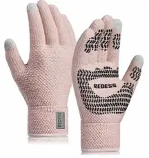 New Womens Redess Touchscreen Winter Gloves in Dusty Rose