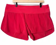 Lululemon Dark Red Speed Up Mid-Rise Shorts Lined Size 14
