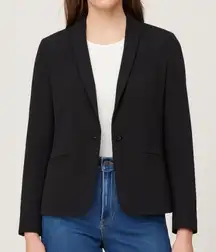 Eileen Fisher Blazer Black Crepe One Button Classic Jacket Women’s Size Medium