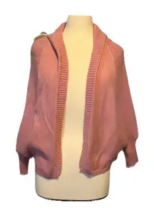 Anthropologie Akemi + Kin Georgina Cardigan Sweater Pink Baloon Sleeve One Size