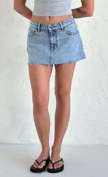Wild Fable Denim Frayed Jean Mini Skirt