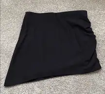 Zara Black Asymmetrical Ruched Mini Skirt