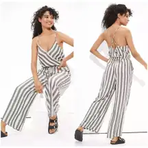 AE Striped Strappy Wide Leg Jumpsuit