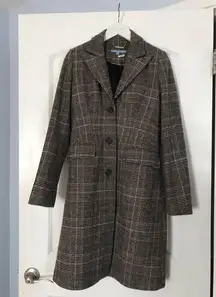 plaid long coat