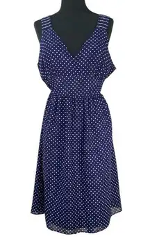 GAP London crossover midi polka dot  print empire waist accordian straps flowing