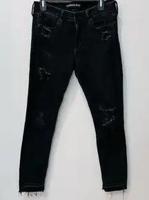 Express distressed super soft ankle legging black jeans size 8 R