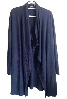 H by Bordeaux Womens Open Cardigan‎ Navy Long Line Minimalist Capsule Neutral
